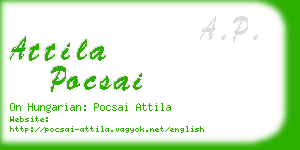 attila pocsai business card